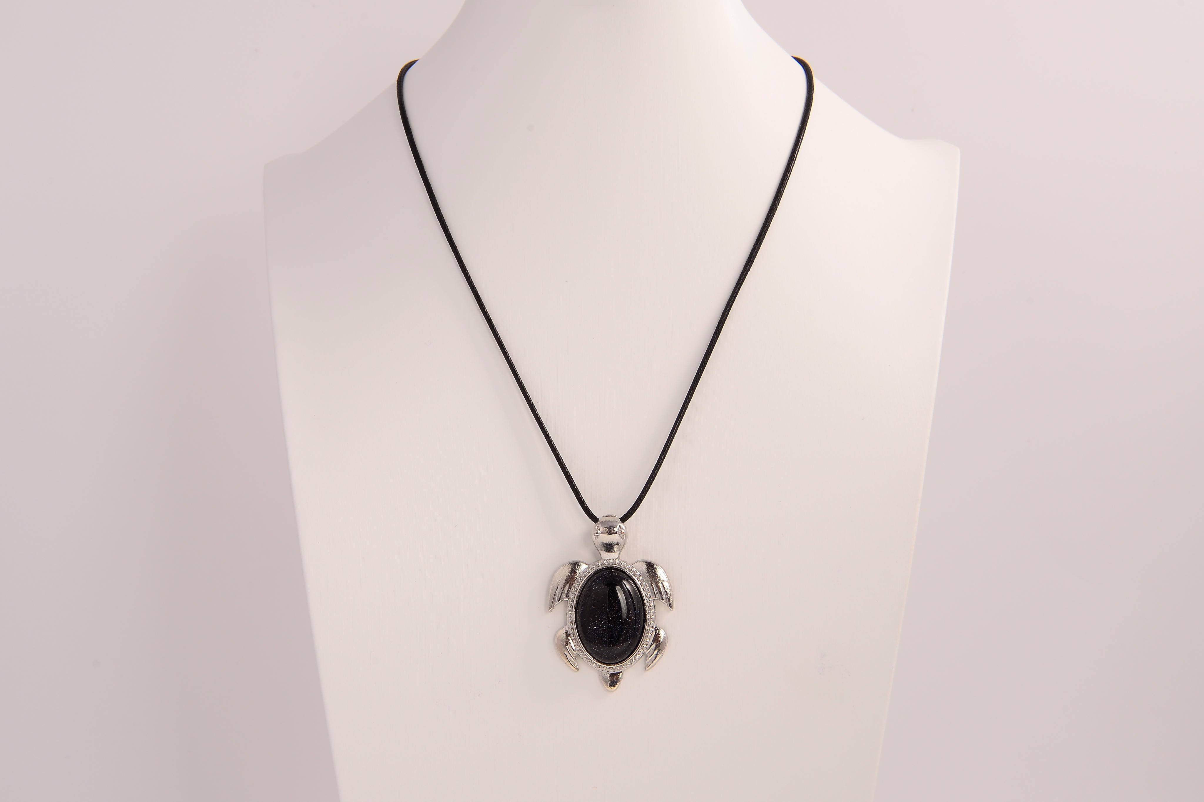 Raw Earth Crystals blue sandstone necklace made from natural stone to enhance confidence, calmness, and positive energy flow.
