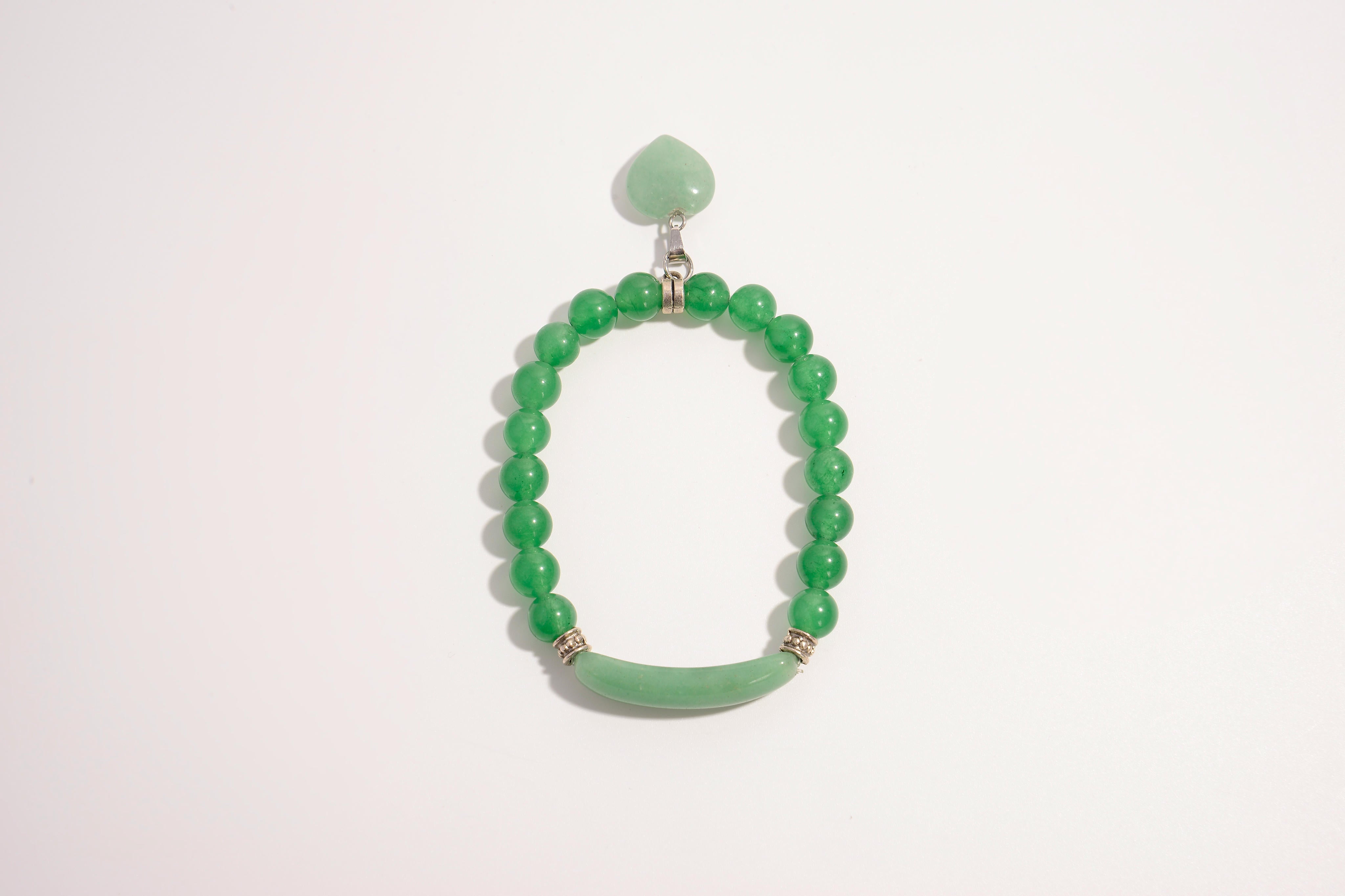 Raw Earth Crystals green aventurine bracelet with raw stone accent, made from natural crystal, enhances luck, growth, and emotional balance.