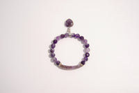 Raw Earth Crystals amethyst bracelet with raw stone accent, crafted from natural crystal, enhances intuition, spiritual growth, and inner peace.