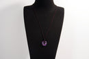 Raw Earth Crystals amethyst disc pendant necklace made with natural crystal for spiritual awareness, peace, and intuition.