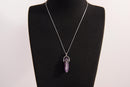 Raw Earth Crystals amethyst necklace with a pointed natural stone pendant, designed to enhance spiritual awareness, promote calmness, and support intuition.