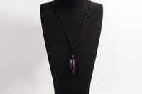 Raw Earth Crystals amethyst point pendant necklace featuring natural crystal jewelry designed for spiritual growth, intuition, and inner peace.