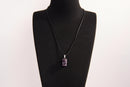 Raw Earth Crystals amethyst rectangle pendant necklace featuring natural crystal jewelry designed for spiritual growth, calmness, and intuitive clarity.
