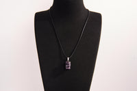 Raw Earth Crystals amethyst rectangle pendant necklace featuring natural crystal jewelry designed for spiritual growth, calmness, and intuitive clarity.