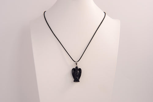 Raw Earth Crystals angel pendant crafted from blue sandstone, featuring a serene sculpted design to promote peace, protection, and spiritual connection.