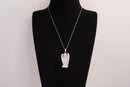 Raw Earth Crystals angel pendant crafted from clear quartz, featuring a delicate sculpted design to promote clarity, spiritual connection, and energetic purification.