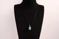 Raw Earth Crystals aventurine rectangle pendant necklace featuring natural crystal jewelry designed for prosperity, emotional balance, and inner growth.