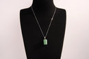 Raw Earth Crystals aventurine rectangle pendant necklace featuring natural crystal jewelry designed for prosperity, emotional balance, and inner growth.