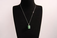 Raw Earth Crystals aventurine rectangle pendant necklace featuring natural crystal jewelry designed for prosperity, emotional balance, and inner growth.