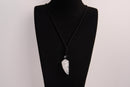 Raw Earth Crystals clear quartz point pendant necklace featuring natural crystal jewelry designed for clarity, amplification, and spiritual connection.