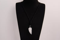 Raw Earth Crystals clear quartz point pendant necklace featuring natural crystal jewelry designed for clarity, amplification, and spiritual connection.