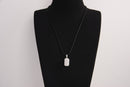 Raw Earth Crystals clear quartz rectangle pendant necklace featuring natural crystal jewelry designed for clarity, balance, and spiritual protection.