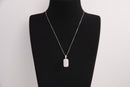 Raw Earth Crystals clear quartz rectangle pendant necklace, made from natural clear quartz to amplify energy, clarity, and spiritual focus.