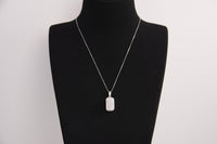 Raw Earth Crystals clear quartz rectangle pendant necklace, made from natural clear quartz to amplify energy, clarity, and spiritual focus.