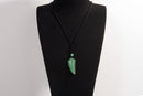Raw Earth Crystals green aventurine point pendant necklace featuring natural crystal jewelry designed for prosperity, emotional balance, and heart healing.