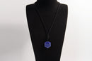 Raw Earth Crystals lapis lazuli geometric pendant necklace made with natural crystal for wisdom, truth, and spiritual insight.