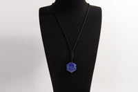 Raw Earth Crystals lapis lazuli geometric pendant necklace made with natural crystal for wisdom, truth, and spiritual insight.