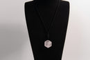 Raw Earth Crystals rose quartz geometric pendant necklace made with natural crystal for clarity, amplification, and spiritual alignment.