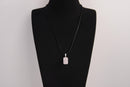 Raw Earth Crystals rose quartz rectangle pendant necklace featuring natural crystal jewelry designed for love, emotional healing, and inner peace.