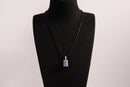 Raw Earth Crystals sodalite rectangle pendant necklace featuring natural crystal jewelry designed for mental clarity, communication, and emotional balance.
