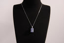 Raw Earth Crystals sodalite rectangle pendant necklace featuring natural crystal jewelry designed for mental clarity, communication, and emotional balance.